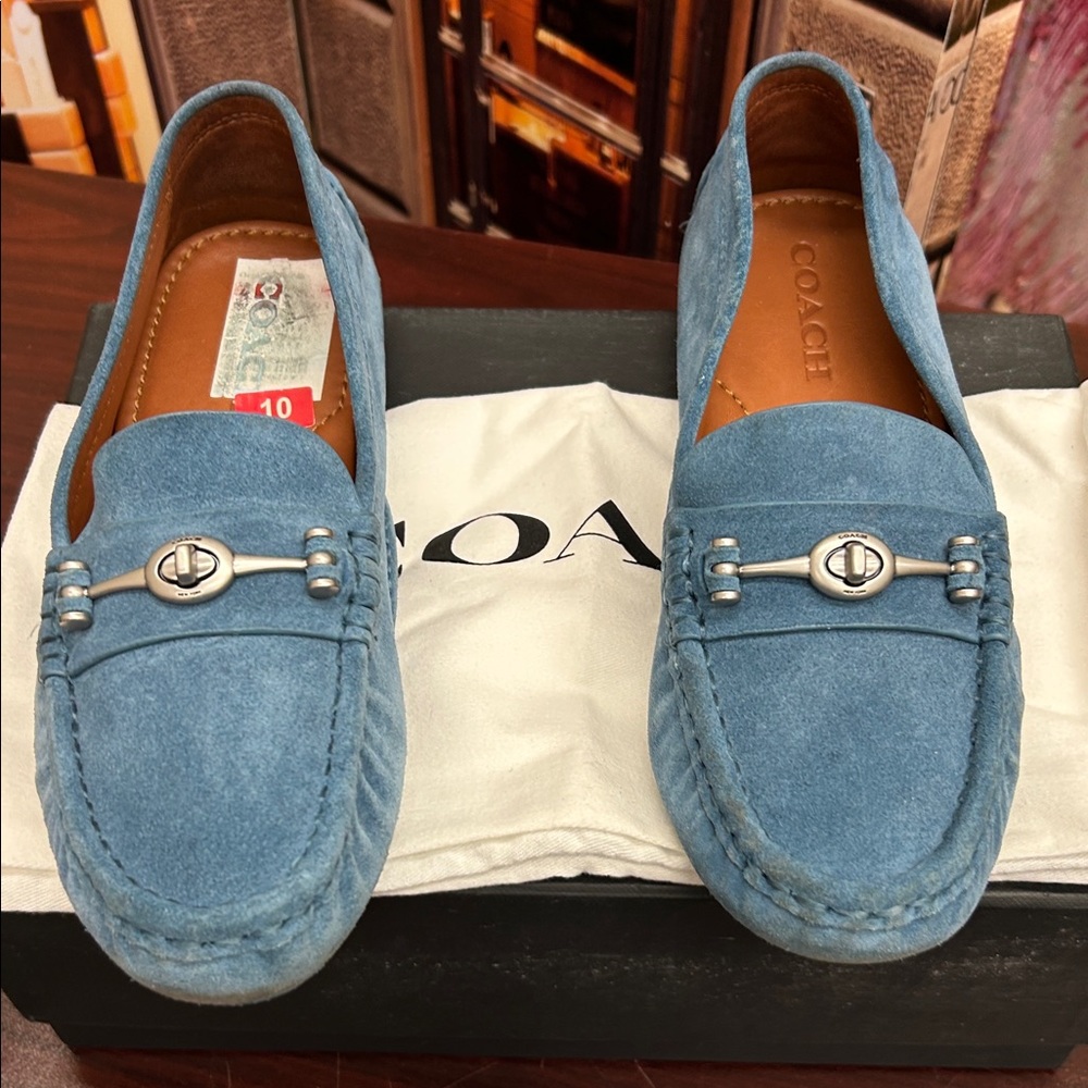 Coach women  Loafers in Blue Suede
